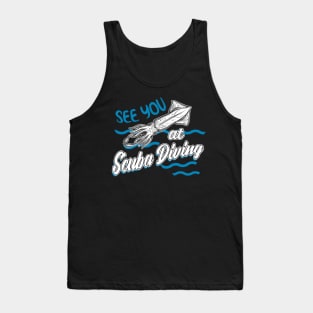 Vintage Scuba Diving Cuttlefish Tank Top